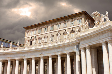 Saint Peter's Basilica in St. Peter's Square, Vatican City. Vatican Museum, Rome, Italy.