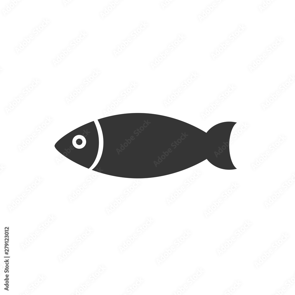 Aufkleber fish icon template color editable. fish symbol vector sign isolated on white background. simple logo