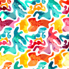 Bright abstract geometric seamless pattern in graffiti style. Quality vector illustration for your design