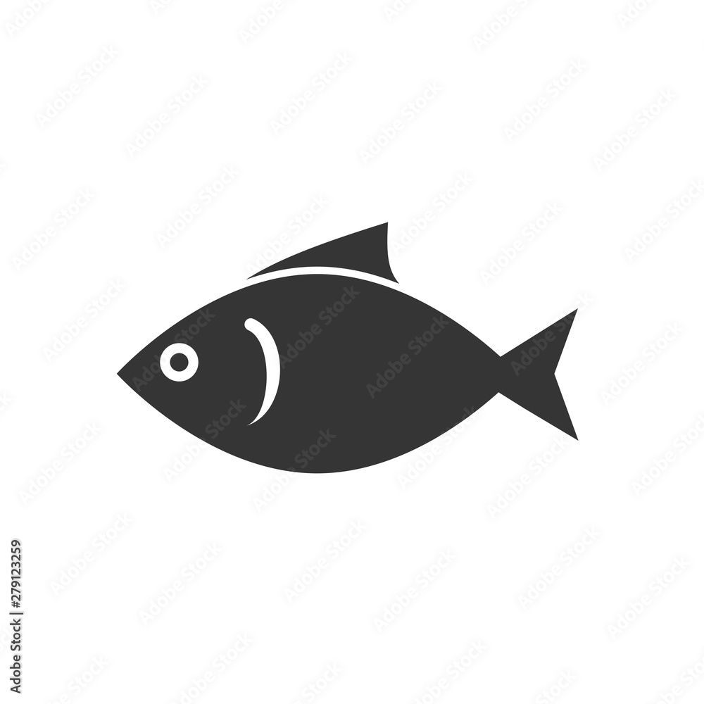 Aufkleber fish icon template color editable. fish symbol vector sign isolated on white background. simple logo