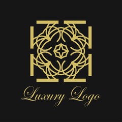 Vector ornament logo design template. Luxury vintage modern art deco element. Can be used as emblem.