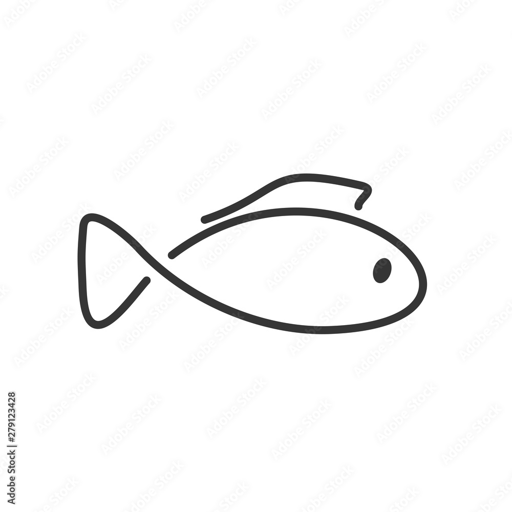 Aufkleber fish icon template color editable. fish symbol vector sign isolated on white background. simple logo