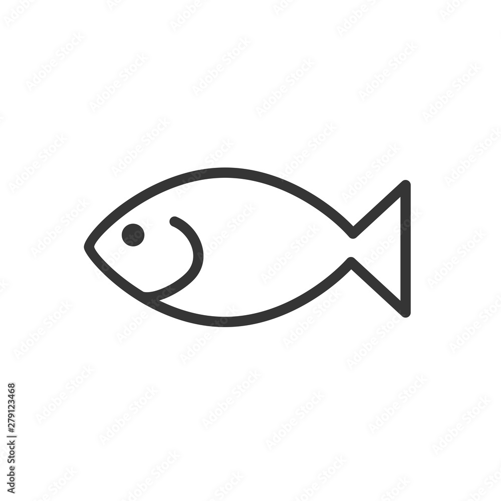Poster fish icon template color editable. fish symbol vector sign isolated on white background. simple logo