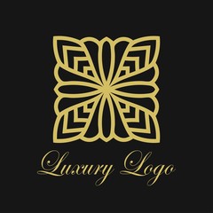 Vector ornament logo design template. Luxury vintage modern art deco element. Can be used as emblem.
