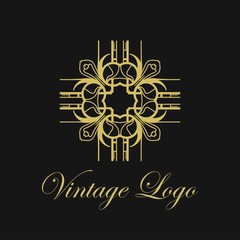 Vector ornament logo design template. Luxury vintage modern art deco element. Can be used as emblem.