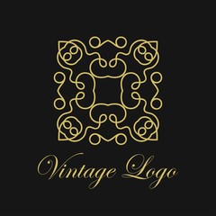 Vector ornament logo design template. Luxury vintage modern art deco element. Can be used as emblem.