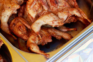 Roasted partridge carcasses