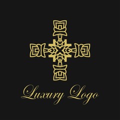 Obraz premium Vector ornament logo design template. Luxury vintage modern art deco element. Can be used as emblem.