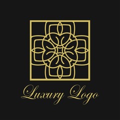 Vector ornament logo design template. Luxury vintage modern art deco element. Can be used as emblem.