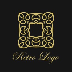 Vector ornament logo design template. Luxury vintage modern art deco element. Can be used as emblem.