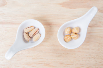 Art flat lay view of peanut 