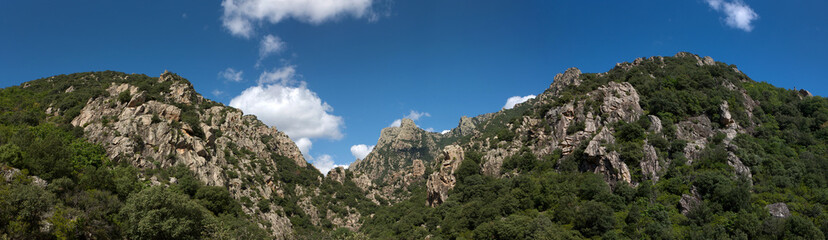 Fototapeta na wymiar Languedoc France panorama mountains. Gorge d'Heric
