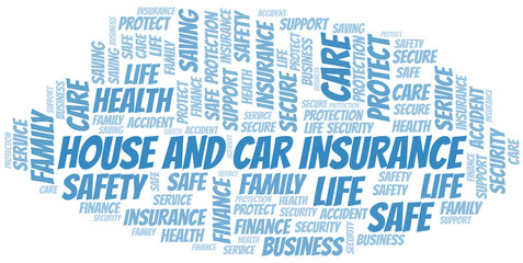Fototapeta premium House And Car Insurance word cloud vector made with text only.