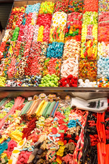 Sweet stall  in the Mercat de Sant Josep