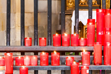 Candles lit by worshipper