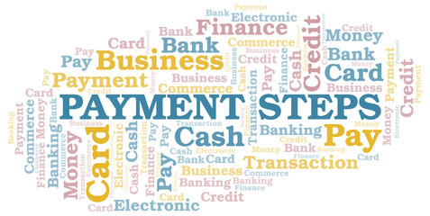 Fototapeta premium Payment Steps word cloud. Vector made with text only.