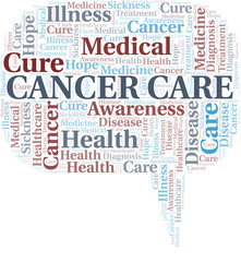 Fototapeta premium Cancer Care word cloud. Vector made with text only.