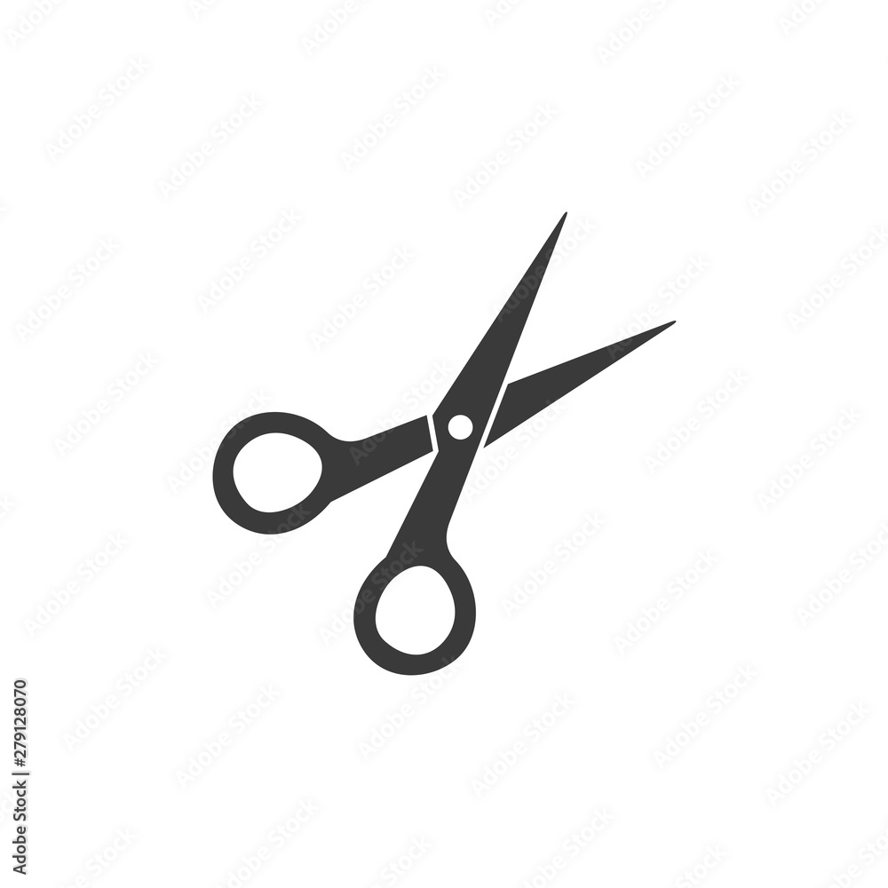 Aufkleber scissors icon template color editable. scissors symbol vector sign isolated on white background. sim