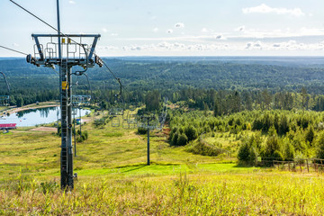 Ski resort "Igor" in the Leningrad region in the summer.  Summer slopes.