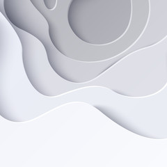 Set of two abstract white paper cut banners