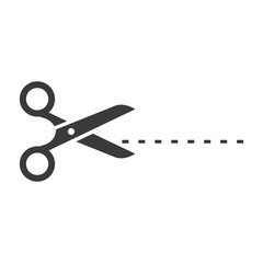 Black scissors cut line icon template color editable. Scissors cut line symbol vector sign isolated on white background. Simple logo vector illustration for graphic and web design.