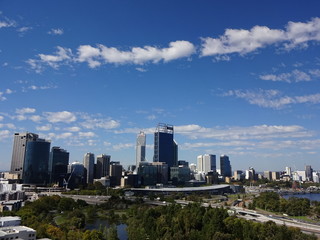 Fototapeta na wymiar The view of downtown in Perth, Australia
