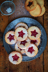 Jam filled Christmas biscuits