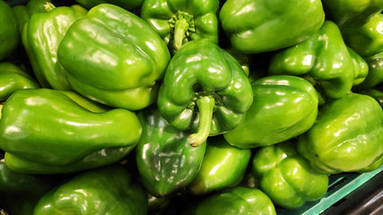 Fototapeta na wymiar Green pepper found in a market