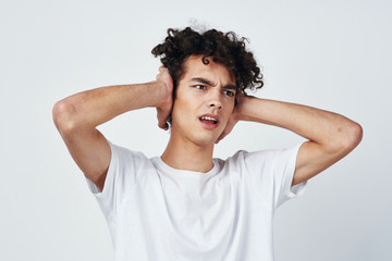 young man with headache