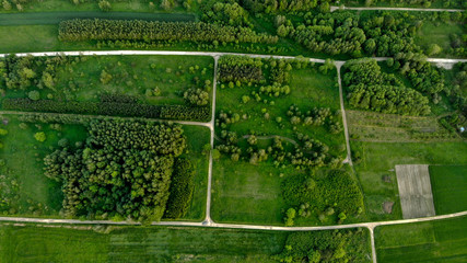 Woods and fields drone shot © Konrad