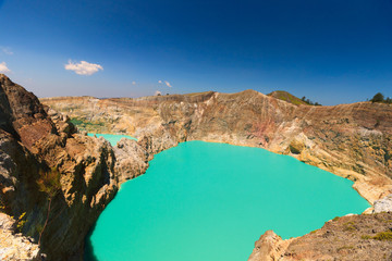 Mid day view Gunung Kelimutu on Flores, Indonesia.