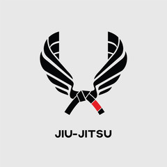 Brazilian Jiu-Jitsu belt wings. Vector illustration.