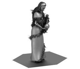 woman character, 3D rendering, illustration