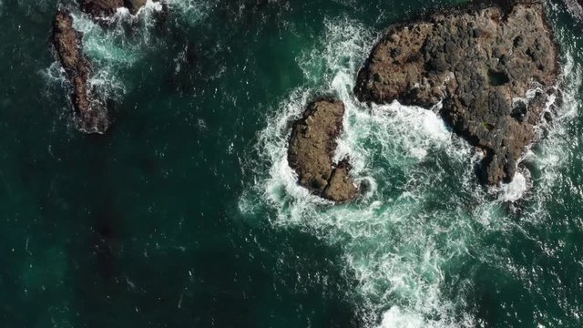 Ocean background top down aerial view over Ireland