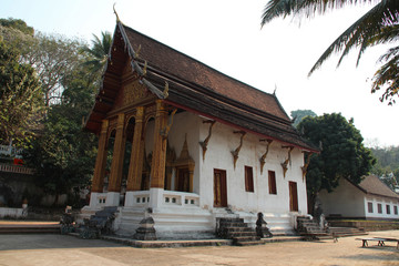 buddhist temple (wat siphoutthabath) in luang prabang (laos) 