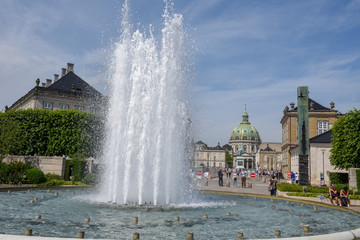 Amalienborg is the royal danish family residence on town square in Copenhagen, Denmark