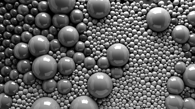 4k 3d animation of spheres and balls in a organic motion background. Top view of bubbles paint © Design Cells