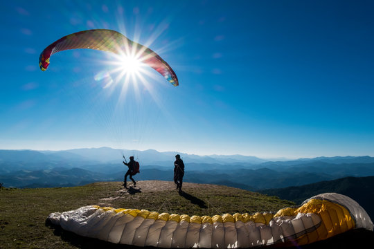 paragliding at the hill