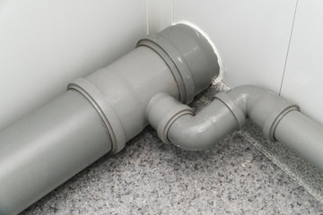 Photo of the established plastic pipes for water