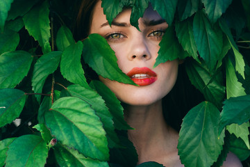 portrait of young woman in garden