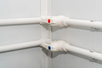 Photo of the established plastic pipes for water