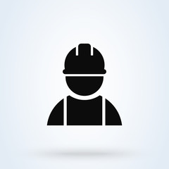 Construction worker. Simple vector modern icon design illustration