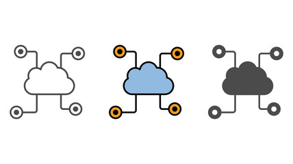 Cloud computing vector icon sign symbol