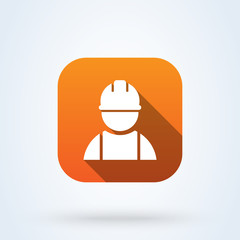 Construction worker. Simple vector modern icon design illustration