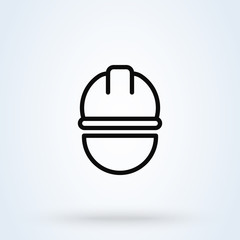 Fototapeta premium Construction worker. line art Simple vector modern icon design illustration