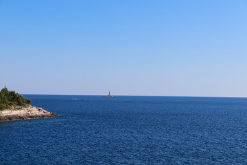 wonderful bay in croatia with blue sea and blue sky