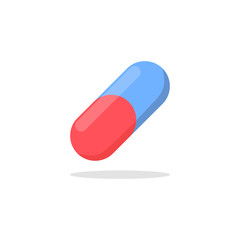 Vector Capsule Pill Icon. Used for you infographics, pharmacy and homeopathy. - Vector