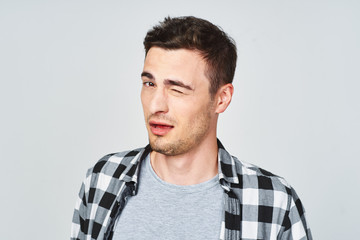 portrait of young man isolated on white background