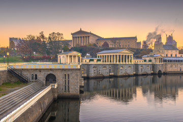 Philadelphia, Pennsylvania, USA Waterworks Skyline