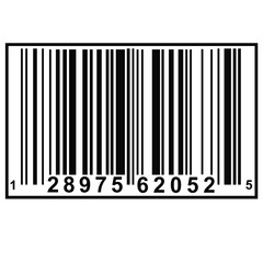 Bar code for identification of goods by a specialized scanner.